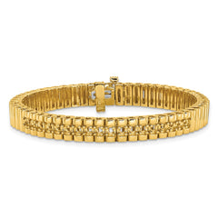 14k Holds 0.93 carat 18-2.4mm Round Diamond 4-prong 7-inch Link Bracelet Mounting
