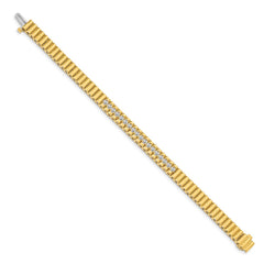 14k Complete 0.93 carat Round AA Diamond 4-prong 7-inch Link Bracelet