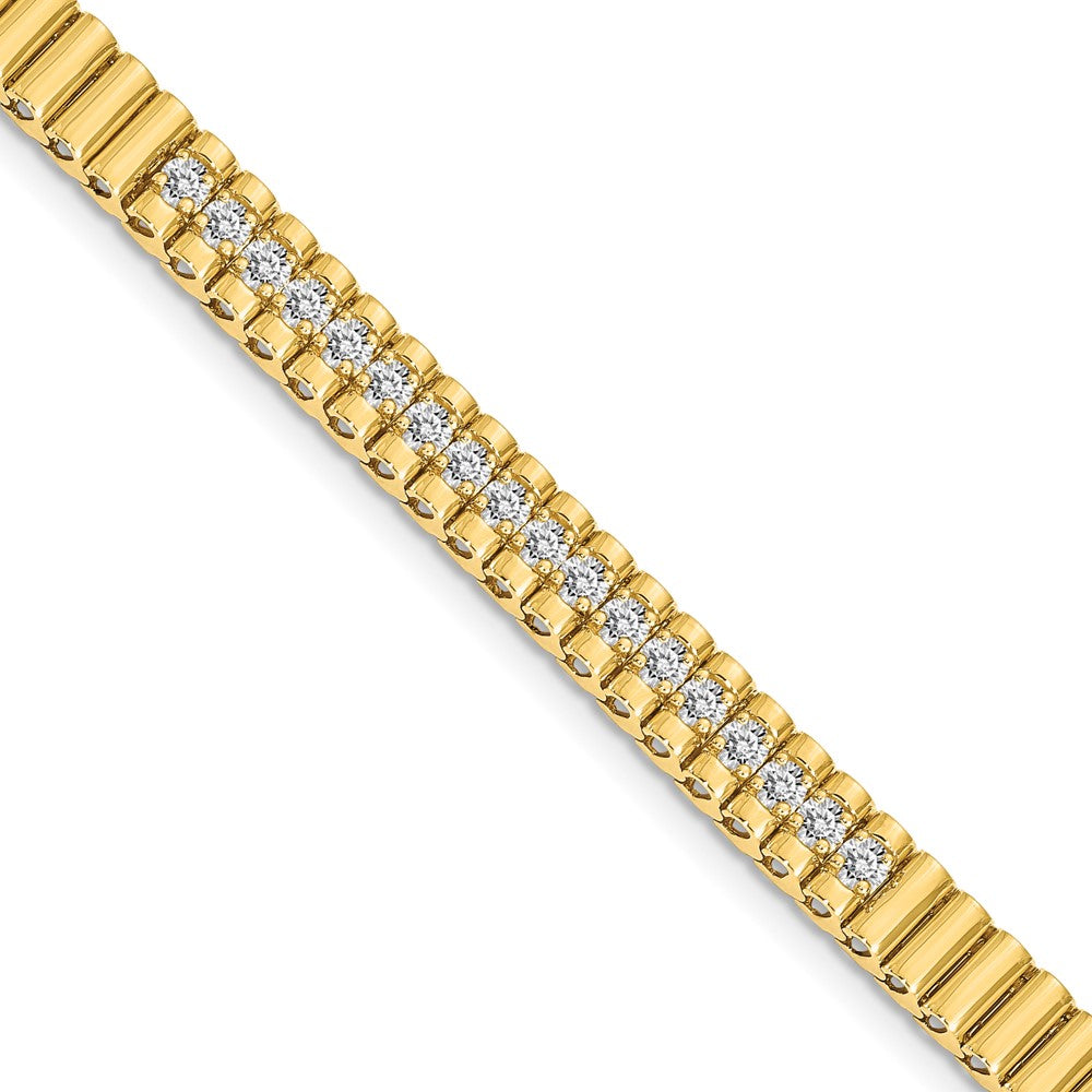 14k Complete 0.93 carat Round A Diamond 4-prong 7-inch Link Bracelet