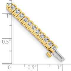 14k Complete 3.5 carat Round VS Diamond Half-Bezel 7 inch Tennis Bracelet