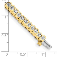 14k Complete 5.5 carat Round AA Diamond Half-Bezel 7 inch Tennis Bracelet