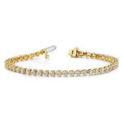 14k Complete 2.4 carat Round AA Diamond 3-prong 7 inch Tennis Bracelet