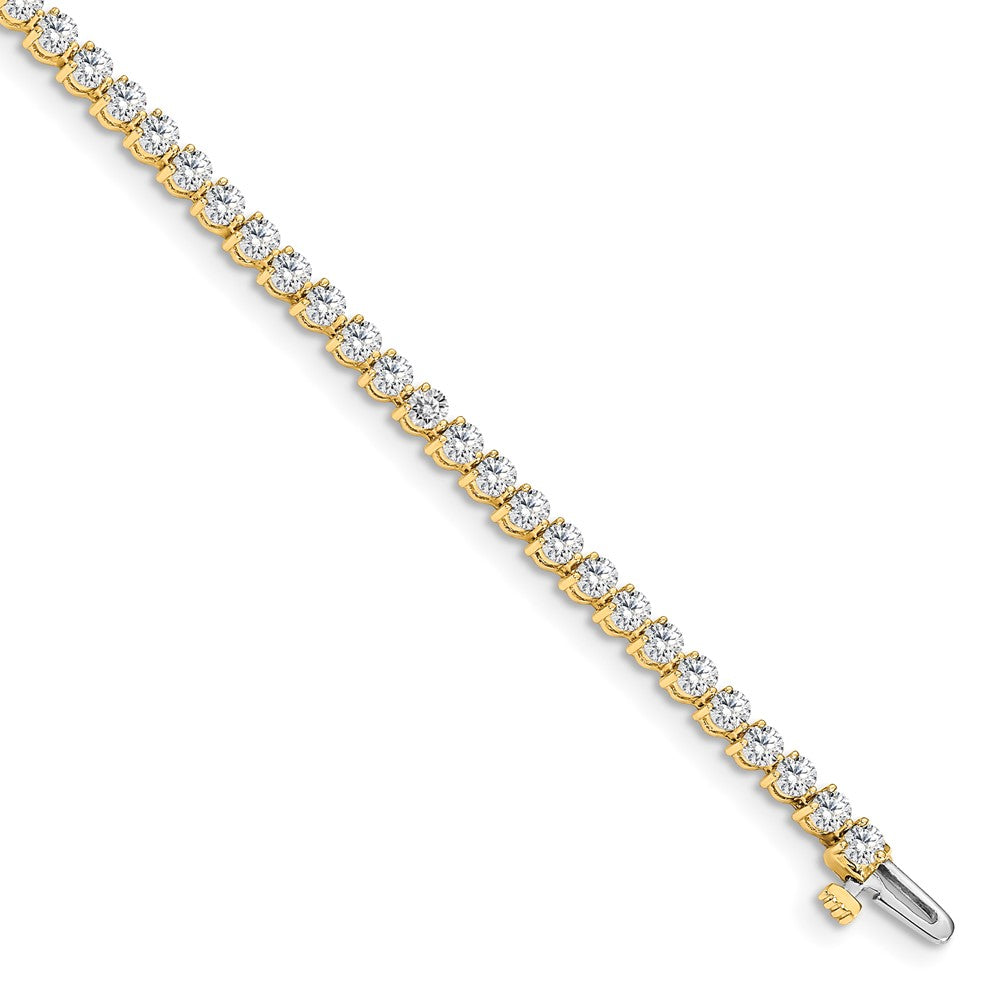 14k Complete 2.4 carat Round AA Diamond 3-prong 7 inch Tennis Bracelet