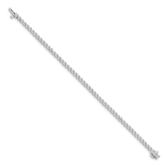 14k White Gold Complete 2.4 carat Round AAA Diamond 3-prong 7 inch Tennis Bracelet