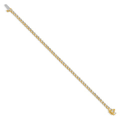 14k Complete 3.3 carat Round AAA Diamond 3-prong 7 inch Tennis Bracelet
