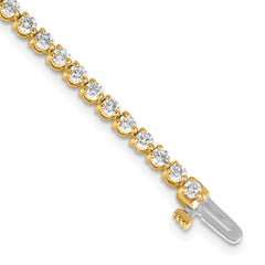 14k Complete 3.3 carat Round AAA Diamond 3-prong 7 inch Tennis Bracelet
