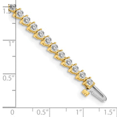 14k Complete 4.3 carat Round AAA Diamond 3-prong 7 inch Tennis Bracelet