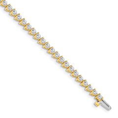 14k Complete 4.3 carat Round A Diamond 3-prong 7 inch Tennis Bracelet