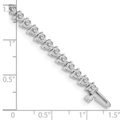 14k White Gold Complete 4.3 carat Round AAA Diamond 3-prong 7 inch Tennis Bracelet