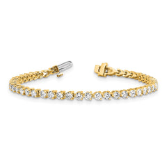 14k Holds 4.73 carat 46-3.0mm Round Diamond 3-prong Tennis Bracelet Mounting