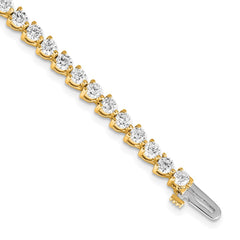 14k Complete 4.73 carat Round AA Diamond 3-prong 7 inch Tennis Bracelet