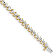 14k Complete 8.5 carat Round VS Diamond 3-prong 7 inch Tennis Bracelet