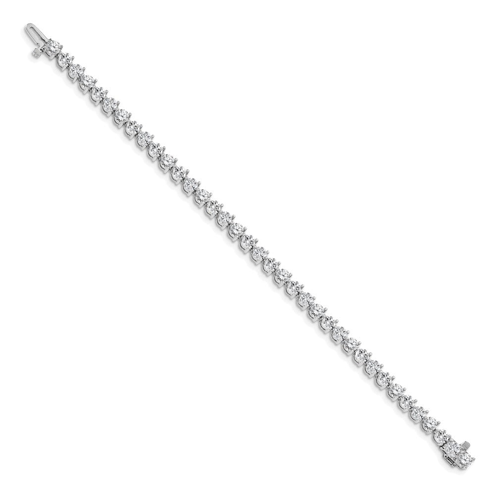 14k White Gold Complete 8.5 carat Round AA Diamond 3-prong 7 inch Tennis Bracelet