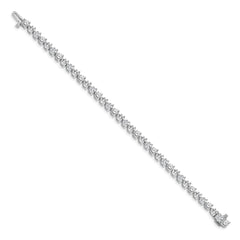 14k White Gold Complete 8.5 carat Round AA Diamond 3-prong 7 inch Tennis Bracelet