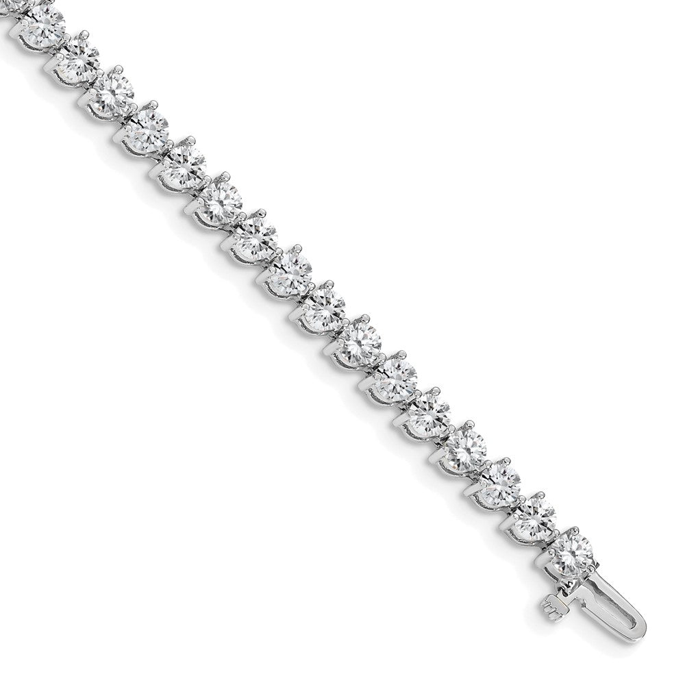 14k White Gold Complete 8.5 carat Round VS Diamond 3-prong 7 inch Tennis Bracelet