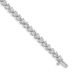 14k White Gold Complete 8.5 carat Round AA Diamond 3-prong 7 inch Tennis Bracelet