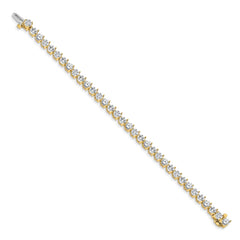 14k Holds 10.2 carat 34-4.3mm Round Diamond 3-prong 7 inch Tennis Bracelet Mounting