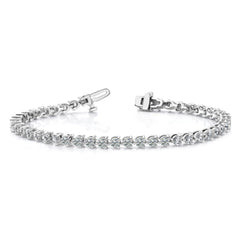 14k White Gold Complete 10.2 carat Round VS Diamond 3-prong 7 inch Tennis Bracelet