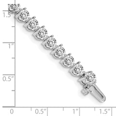 14k White Gold Complete 10.2 carat Round VS Diamond 3-prong 7 inch Tennis Bracelet