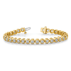 14k Complete 2.13 carat Round VS Diamond 2-prong 7 inch Tennis Bracelet