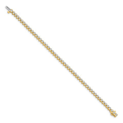 14k Complete 3.06 carat Round AA Diamond 2-prong 7 inch Tennis Bracelet