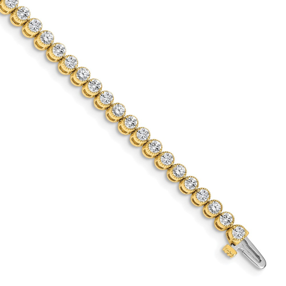 14k Complete 3.06 carat Round VS Diamond 2-prong 7 inch Tennis Bracelet