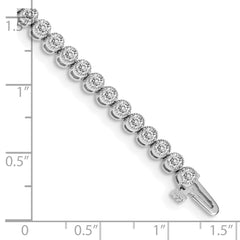 14k White Gold Complete 3.06 carat Round A Diamond 2-prong 7 inch Tennis Bracelet