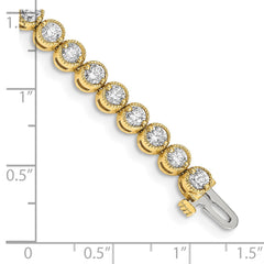 14k Complete 5 carat Round A Diamond 2-prong 7 inch Tennis Bracelet