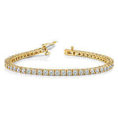 14k Complete 3.05 carat Round AAA Diamond 4-prong 7 inch Tennis Bracelet