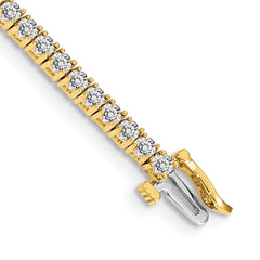 14k Complete 3.05 carat Round AA Diamond 4-prong 7 inch Tennis Bracelet