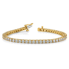 14k Complete 3.92 carat Round A Diamond 4-prong 7 inch Tennis Bracelet