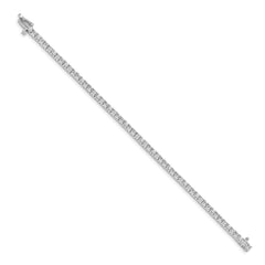 14k White Gold Complete 3.92 carat Round VS Diamond 4-prong 7 inch Tennis Bracelet