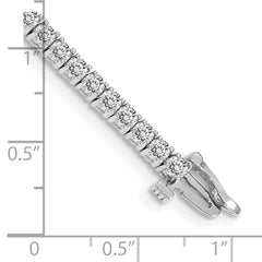 14k White Gold Complete 3.92 carat Round AAA Diamond 4-prong 7 inch Tennis Bracelet