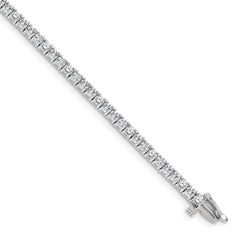 14k White Gold Complete 3.92 carat Round VS Diamond 4-prong 7 inch Tennis Bracelet