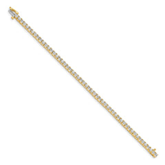 14k Complete 4.92 carat Round AA Diamond 4-prong 7 inch Tennis Bracelet