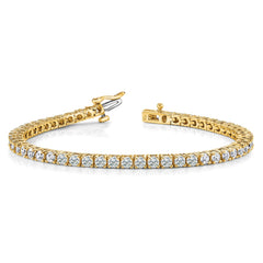 14k Complete 4.92 carat Round AA Diamond 4-prong 7 inch Tennis Bracelet