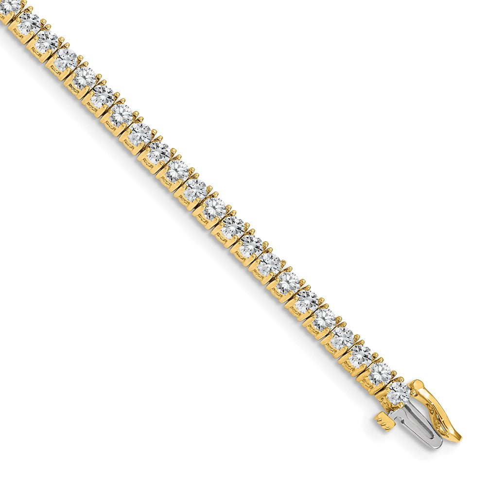 14k Complete 4.92 carat Round AA Diamond 4-prong 7 inch Tennis Bracelet