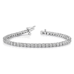 14k White Gold Complete 4.92 carat Round VS Diamond 4-prong 7 inch Tennis Bracelet