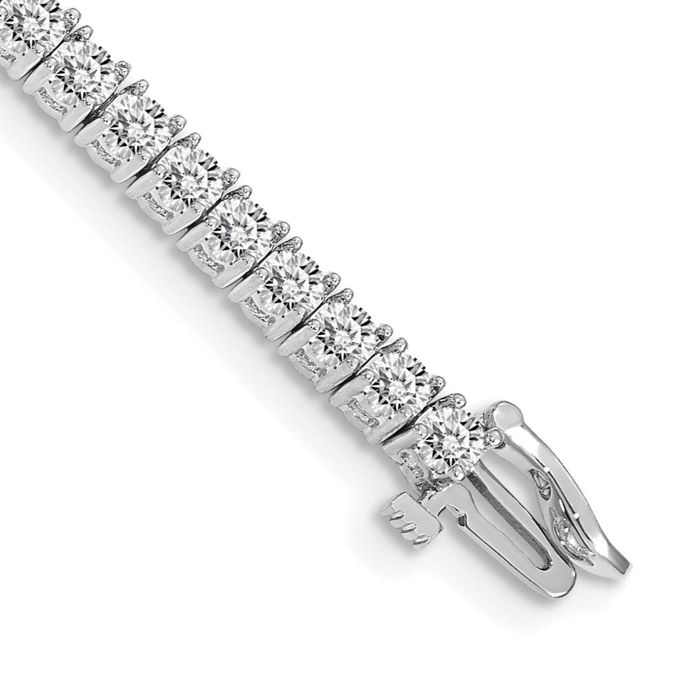 14k White Gold Complete 4.92 carat Round AA Diamond 4-prong 7 inch Tennis Bracelet