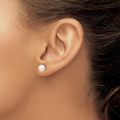 14k 6-7mm Purple Button Freshwater Cultured Pearl Stud Post Earrings