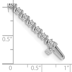14k White Gold Complete 2 carat Round A Diamond Swirled 2-prong 7 inch Tennis Bracelet