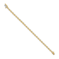 14k Complete 2 carat Round AA Diamond Bar Link 7 inch Tennis Bracelet