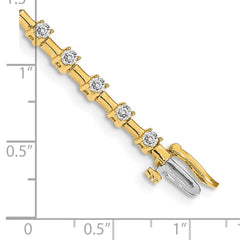 14k Complete 2 carat Round AAA Diamond Bar Link 7 inch Tennis Bracelet