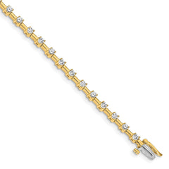 14k Complete 2 carat Round AAA Diamond Bar Link 7 inch Tennis Bracelet
