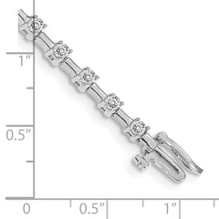 14k White Gold Complete 2 carat Round A Diamond Bar Link 7 inch Tennis Bracelet
