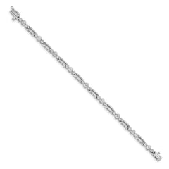 14k White Gold Holds 1 carat 18-1.9mm/9-2.4mm Round Diamond Bezel Paperclip Link 7 inch Tennis Bracelet Mounting