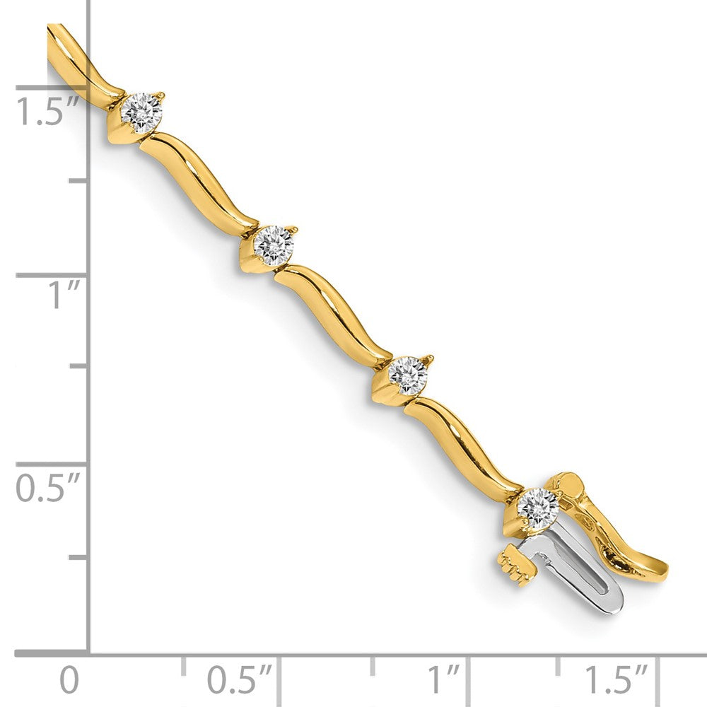 14k AAA Diamond Bar Link Tennis Bracelet