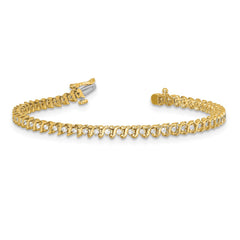 14k Complete 7/8 carat Round VS Diamond 2-prong S-link 7 inch Tennis Bracelet