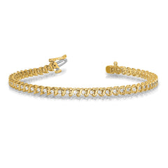 14k Complete 7/8 carat Round VS Diamond 2-prong S-link 7 inch Tennis Bracelet