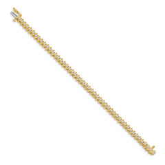 14k Complete 2 carat Round VS Diamond 2-prong S-link 7 inch Tennis Bracelet